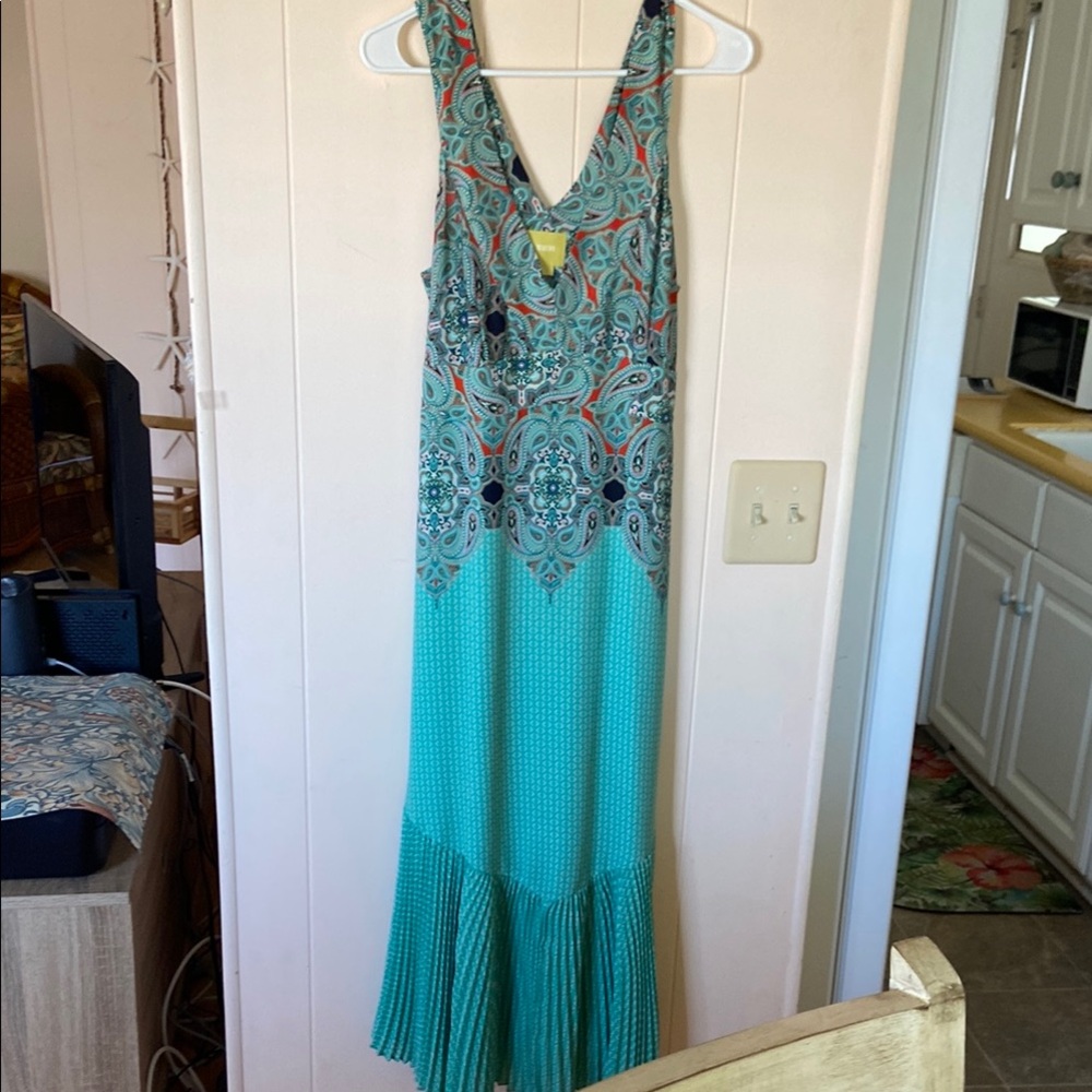 Maeve Teal Paisley Maxi Dress